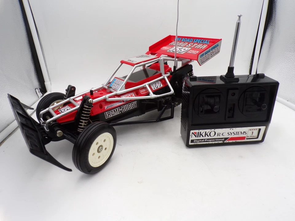 Vintage 80s Nikko Japan Radio Control 1/10 RoadStar Frame Buggy MIB F10 Bison - Image 4 of 4