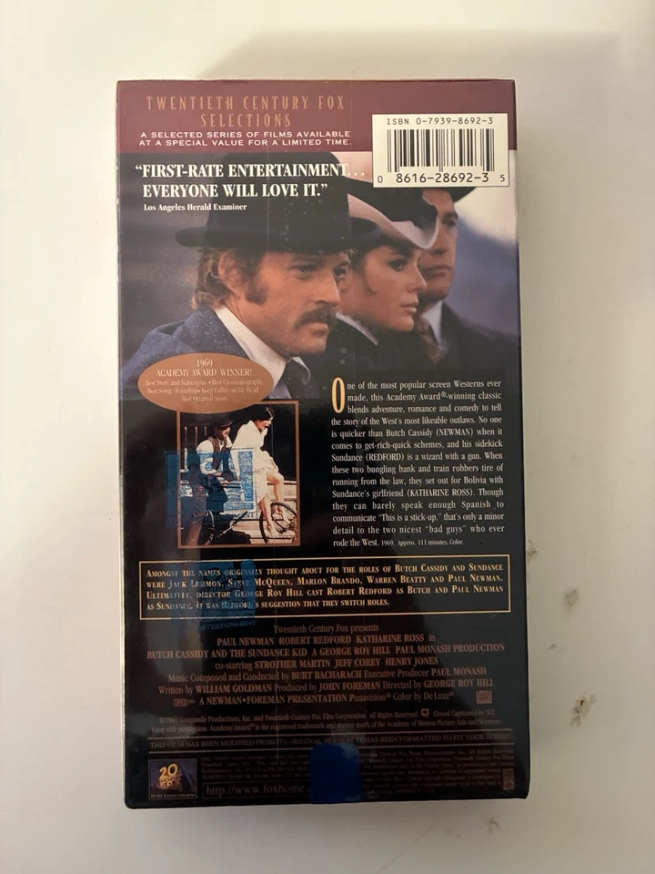 Butch Cassidy & Sundance Kid (VHS, 1997) – New Sealed – Charity Sale - Image 3 of 3
