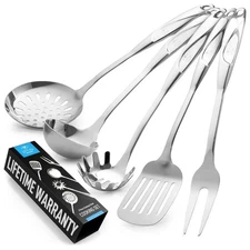 Zulay Kitchen 5-Piece Stainless Steel Cooking Utensil Set