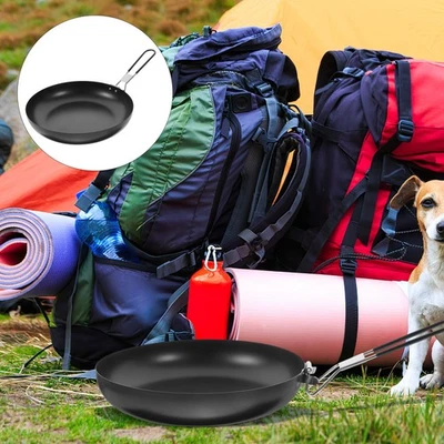 Antihaft-Bratpfanne, Outdoor-Camping-Töpfe, Eisentopf, praktische Klapppfanne - Bild 1 von 4