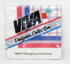 Viva Designer Collection Paper Napkins • 24 Count 13" Serviette Vintage 1987 NOS