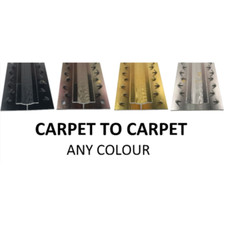 Double Edge Carpet to Carpet Profile Flooring Metal Door Bar Trim 2.7m (9ft)