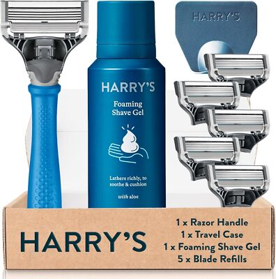 Harry's Razors for Men - Men's Razor Set with Indigo Blue Handle, 5 ...