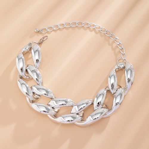 Grob Gold/Silber Miami Panzer Kubanisches Halsband Große Kette Statement Halskette Damen - Bild 5 von 26