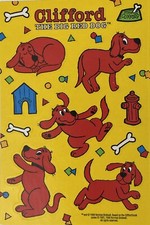 CLIFFORD THE BIG RED DOG Sticker 11pc 4"x6   Vintage 1998  Pet  Animal  Best Friend
