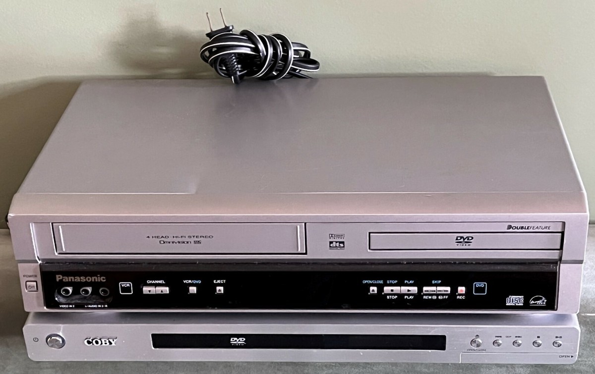 Lot of 2 Players: Panasonic PV-D734S DVD-VCR Combo & Coby