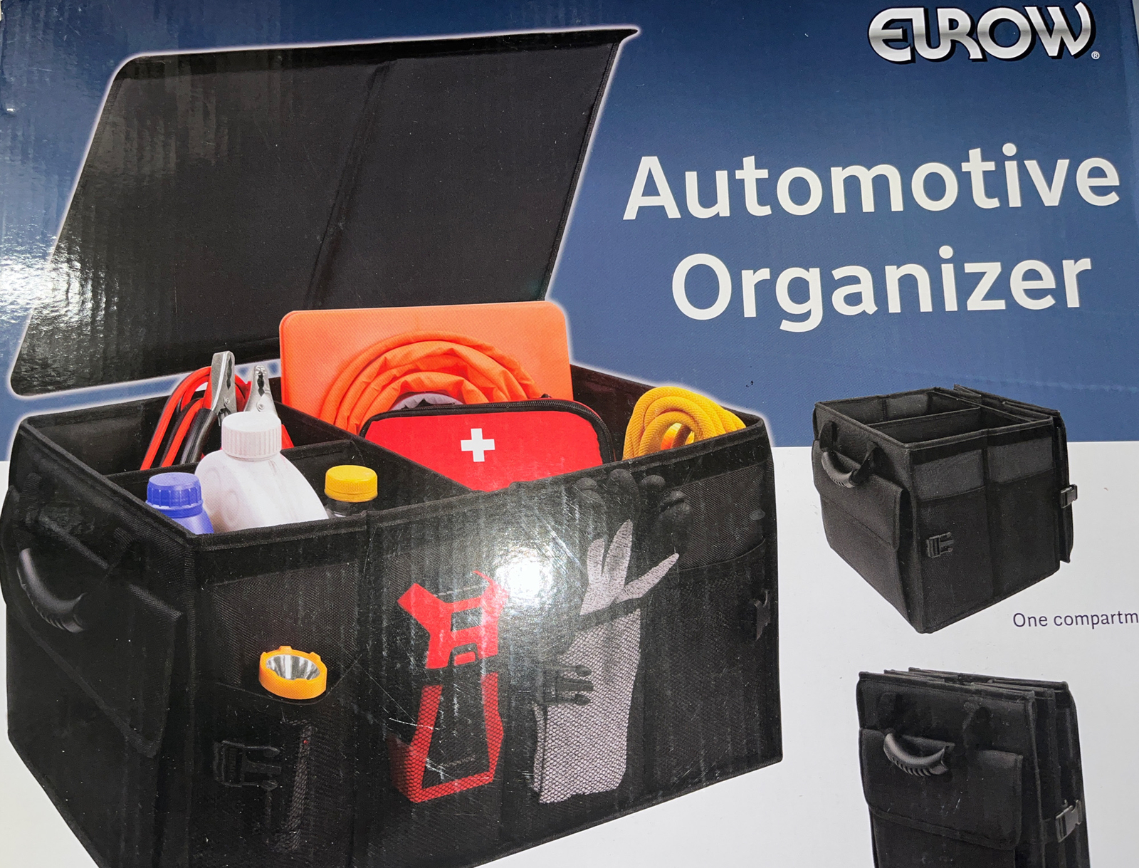 Eurow Collapsible Automotive Car Trunk Organizer with Lid and Handles in Black eBay