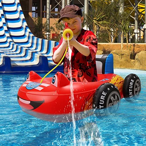 Car Pool Floats Kids with Water Gun, Kids Pool Toys for Kids Aged 38