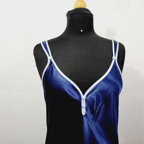 Jones New York Intimates Satin Gown & Robe Set Navy Sleepwear Loungewear S/M/L - Picture 6 of 20