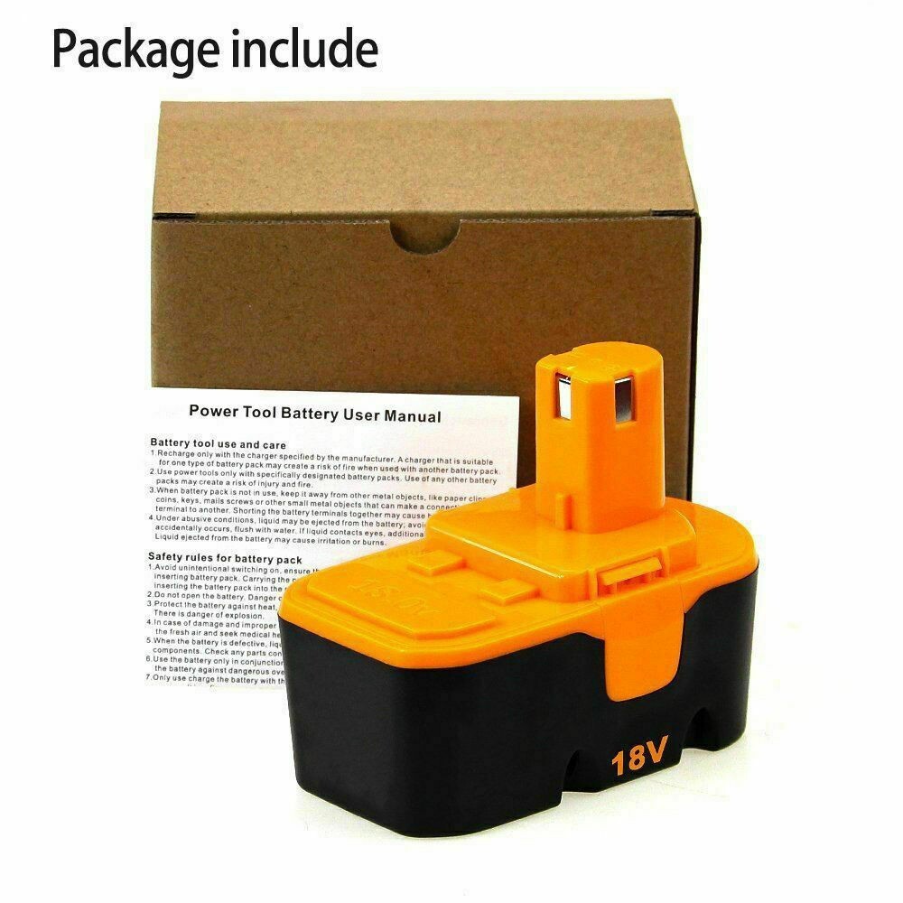 18V NiMh P100 Battery/Charger Replace For Ryobi P100 P101 ABP1801