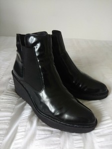 clarks black patent ankle boots