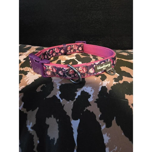Blueberry Pet purple and pink rose plastic buckle adjustable large dog collar