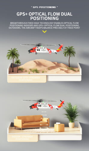 YXZNRC F09-S Coast Guard 2.4G 6CH Gyro GPS Optical Flow FPV RC RTF Helicopter - Picture 15 of 23