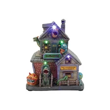 Monster Clubhouse Porcelain Halloween Village with LED Lights and Music NEW