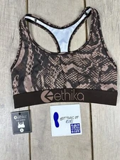 Ethika The S-bra Python Print Sports Bra  WLSB2017-BRN-S Size Small