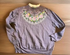 Vintage Blair Floral Sweatshirt Made In USA Womens Size Medium Grandma Sweater