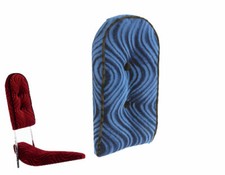 NEW 12" LONG GENUINE VELOUR VINTAGE LOWRIDER SISSY BAR BACK CUSHION IN BLUE.