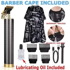 Professional Hair Clippers Trimmer Cutting Beard Cordless Barber Shaving w/ Cape