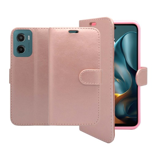 Funda tipo billetera abatible de cuero PU con soporte para tarjeta para Motorola G05 - Imagen 17 de 48