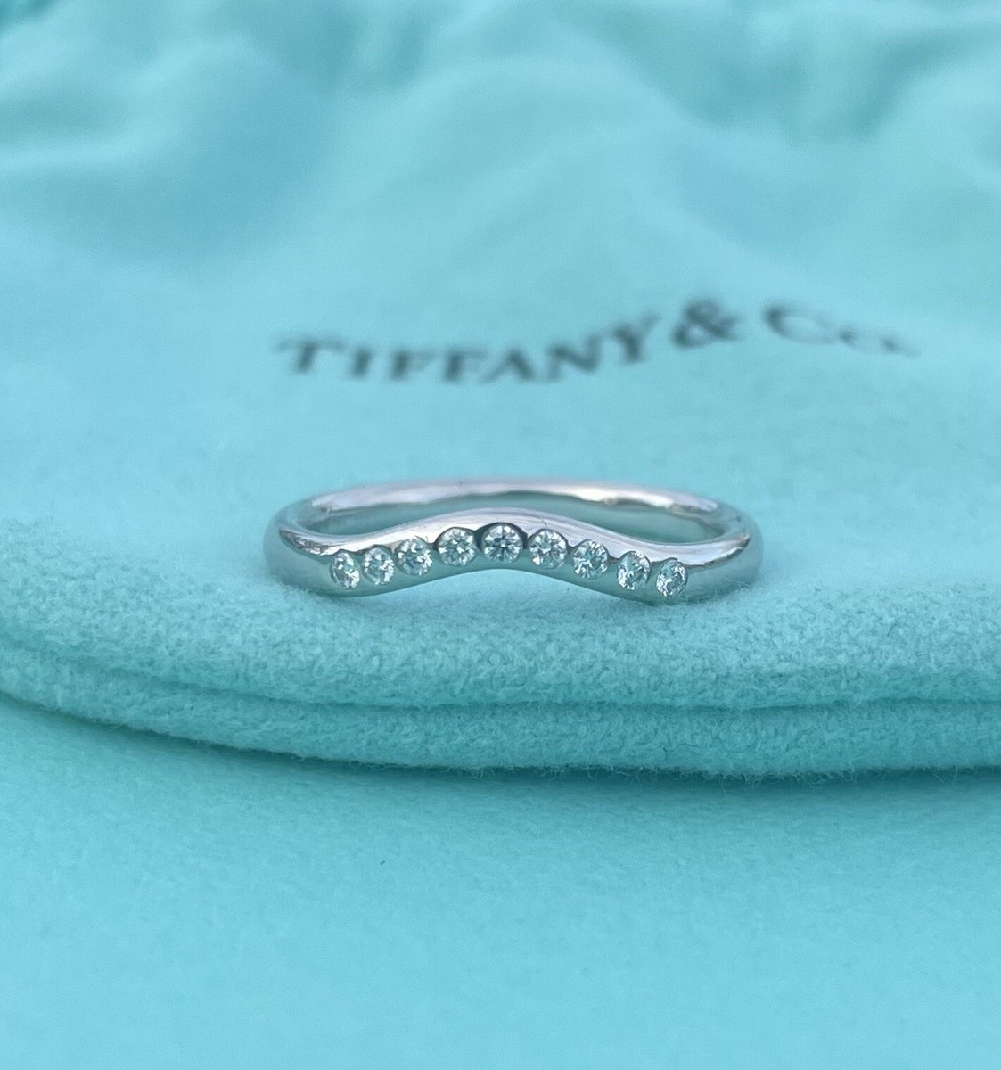 アクセサリー Tiffany&Co wedding rings peretti pt950 TIFFANY & CO. Elsa Peretti 950 Platinum Single Diamond