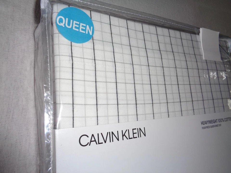 Juego de sábanas de franela 100 % algodón CALVIN KLEIN QUEEN XDeep 18" pesado ventana Foto 4 de 4