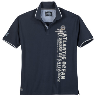 Redfield Übergrößen Poloshirt dunkelblau Print