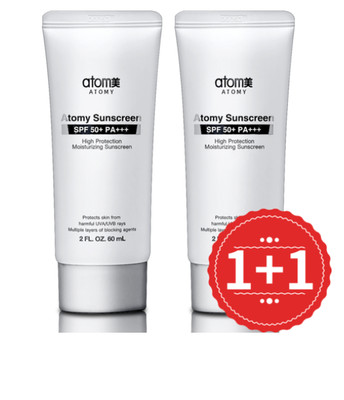 [NEW] 2 PACK - ATOMY Sunscreen Broad Spectrum SPF50+ PA+++ 60ml White  1+1