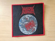 NUCLEAR ASSAULT, HANDLE WITH CARE, SEW ON RED BORDER WOVEN PATCH