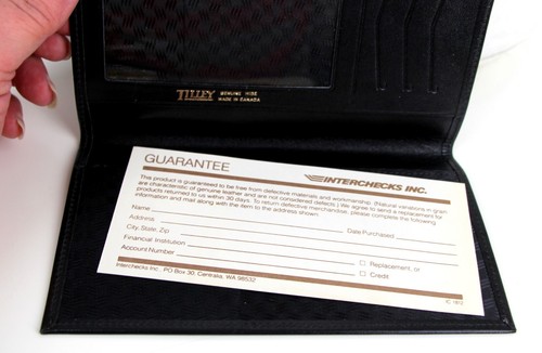 Tilley Canada BLACK GENUINE LEATHER ID CARD BILL HOLDER BIFOLD WALLET - Picture 5 of 7