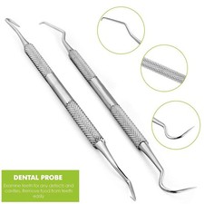 Dental Scaler Dentist Pick Set Tooth Scraper Plaque Tartar Remover Tools 2 PC 
