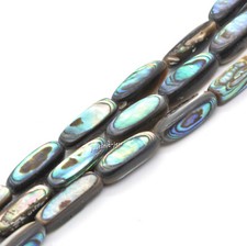 16mm Abalone Shell Freeform Rectangle Polished Paua Rainbow Loose Beads 15"