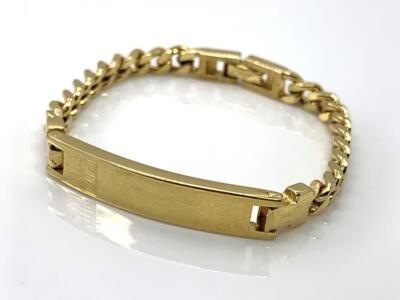 Men's Givenchy Vintage Gold Kihei ID Plaque Bracelet 17.8cm Men's Givenchy Vintage Gold Kihei ID Plaque Bracelet 17.8cm