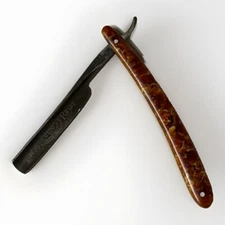Curtin & Clark Cutlery Company Straight Razor Brown Handle The Celebrated Razor