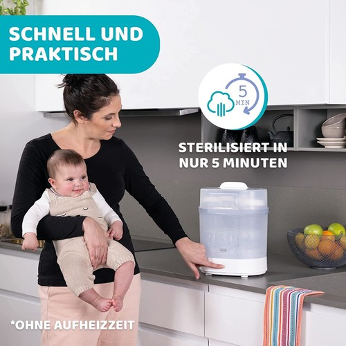 Chicco SterilNatural 3-in-1-Babyflaschen-Sterilisator, natürlicher Mikrowellen-D - Bild 3 von 10
