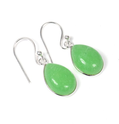 925 Solid Sterling Silver Green Onyx,Garnet Multi Stone Hook Earring Ji760 - Picture 29 of 81