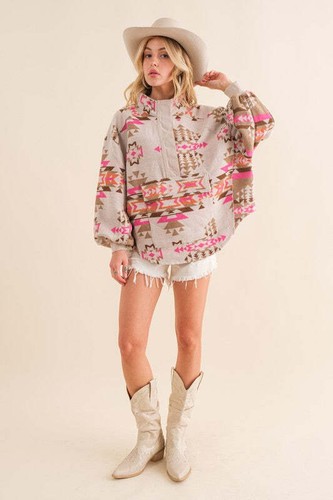 Blue B Exclusive Aztec Western Pullover - Picture 5 of 7