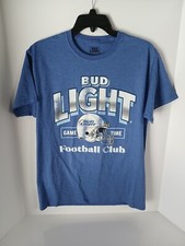 Bud Light Football Club Blue Men's Graphic Tee Size M Brand New