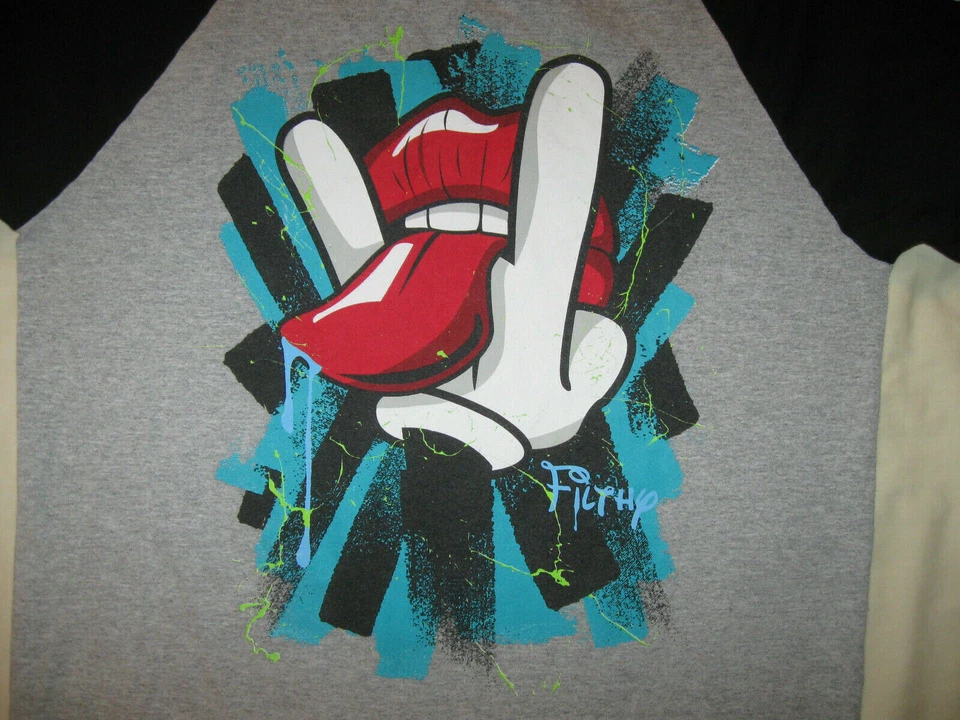 Filthy Dripped Aerosmith Rolling Stones Shirt Half Sleeve Men's Small/Medium - Image 2 of 4