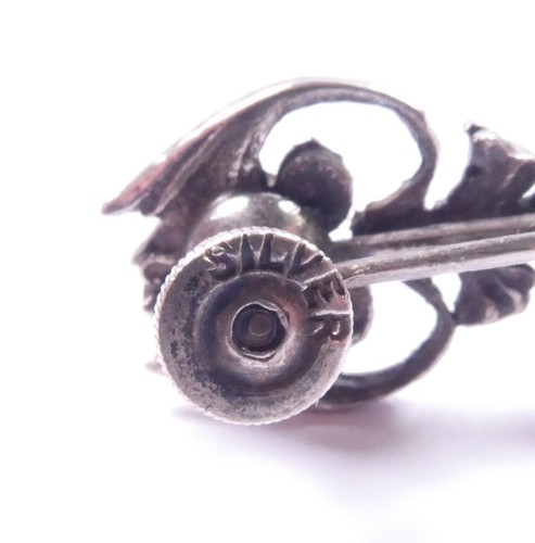 Pendientes de mujer vintage diseño Art Nouvea flores plata de ley 925 atornillados hacia atrás - Imagen 5 de 6