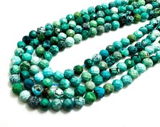 Natural Genuine Blue Turquoise Faceted Round 5mm Gemstone Beads RNF104