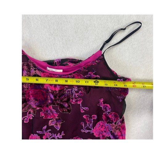 Emerald Sundae Floral Velvet Cami Dress Womens Sz Small Lined Party Purple Pink - Picture 7 of 9