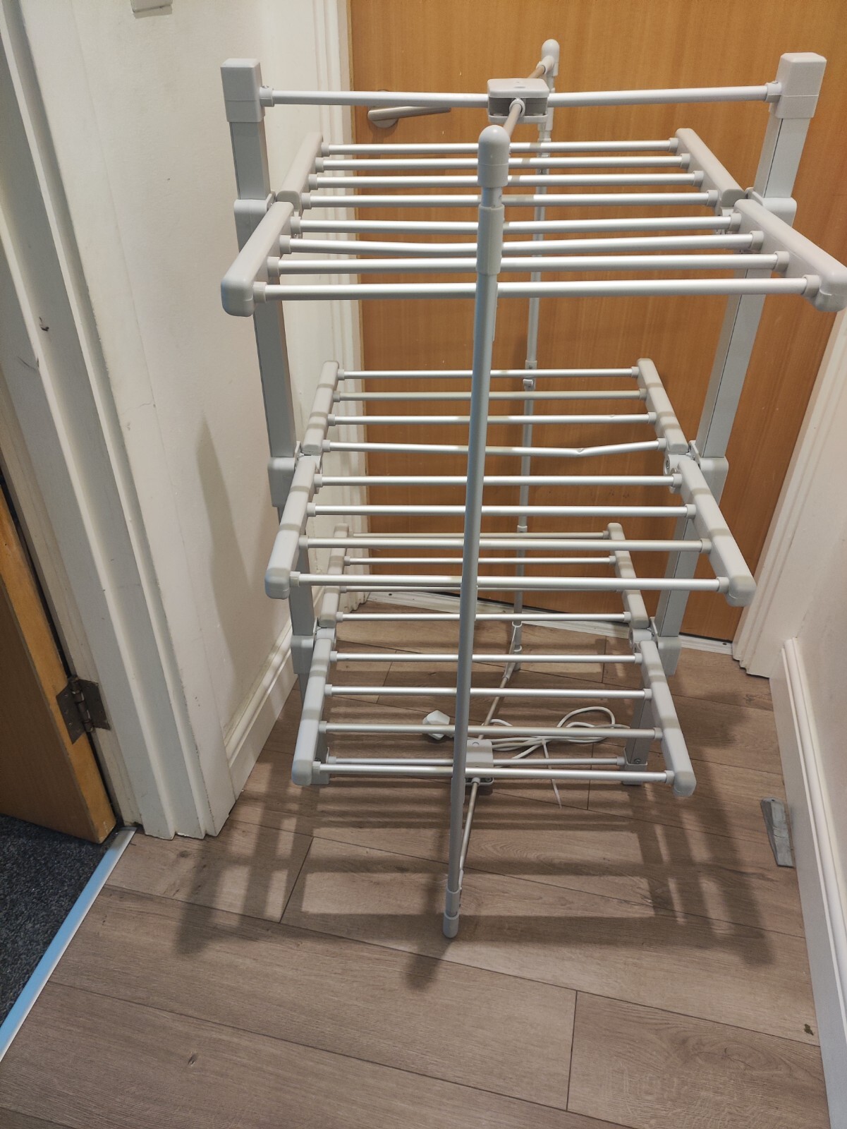 GlamHaus Electric Heated Clothes Airer Dryer Indoor Foldable Horse Rack