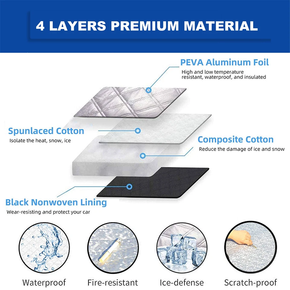 Cubierta de nieve para parabrisas de coche SUV protector contra heladas parasol protector de invierno para Buick Foto 4 de 4