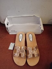Ella Gold Glittery Sparkly Flip Flops Sandals NEW UK Size 4 EU Size 37