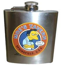 Universal Studios The Simpson Moe's Tavern Drink Up Chumps Drinking Flask - READ