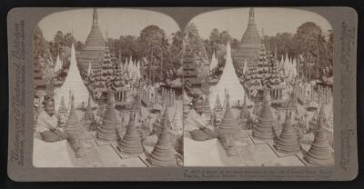 A pause on the steep stairway up the side of a sacred Shwe Dagon P Old Photo