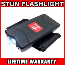 Mini Rechargeable Stun Gun 10MV w/ LED Light High Power BLACK Self Defense Tool
