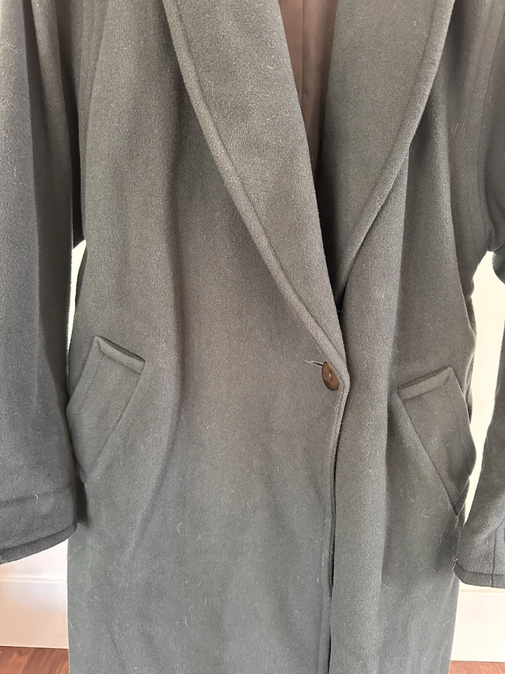 Abrigo negro para mujer Kristen Blake mezcla de lana cachemir 10P Foto 2 de 4