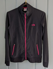 The North Face Womens Medium Jacket Full Zip Black Pink Athletic Track Mock Neck