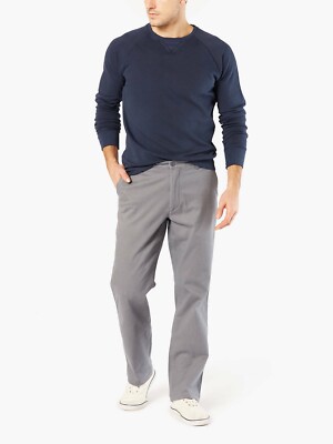 NWT DOCKERS Washed Khaki Straight Fit Stretch Pants • Gray